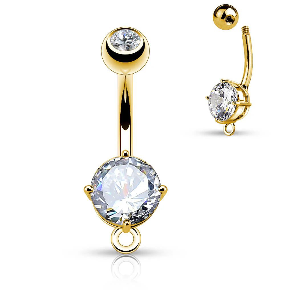 Piercing Nombril Zircone Ronde - Image 3