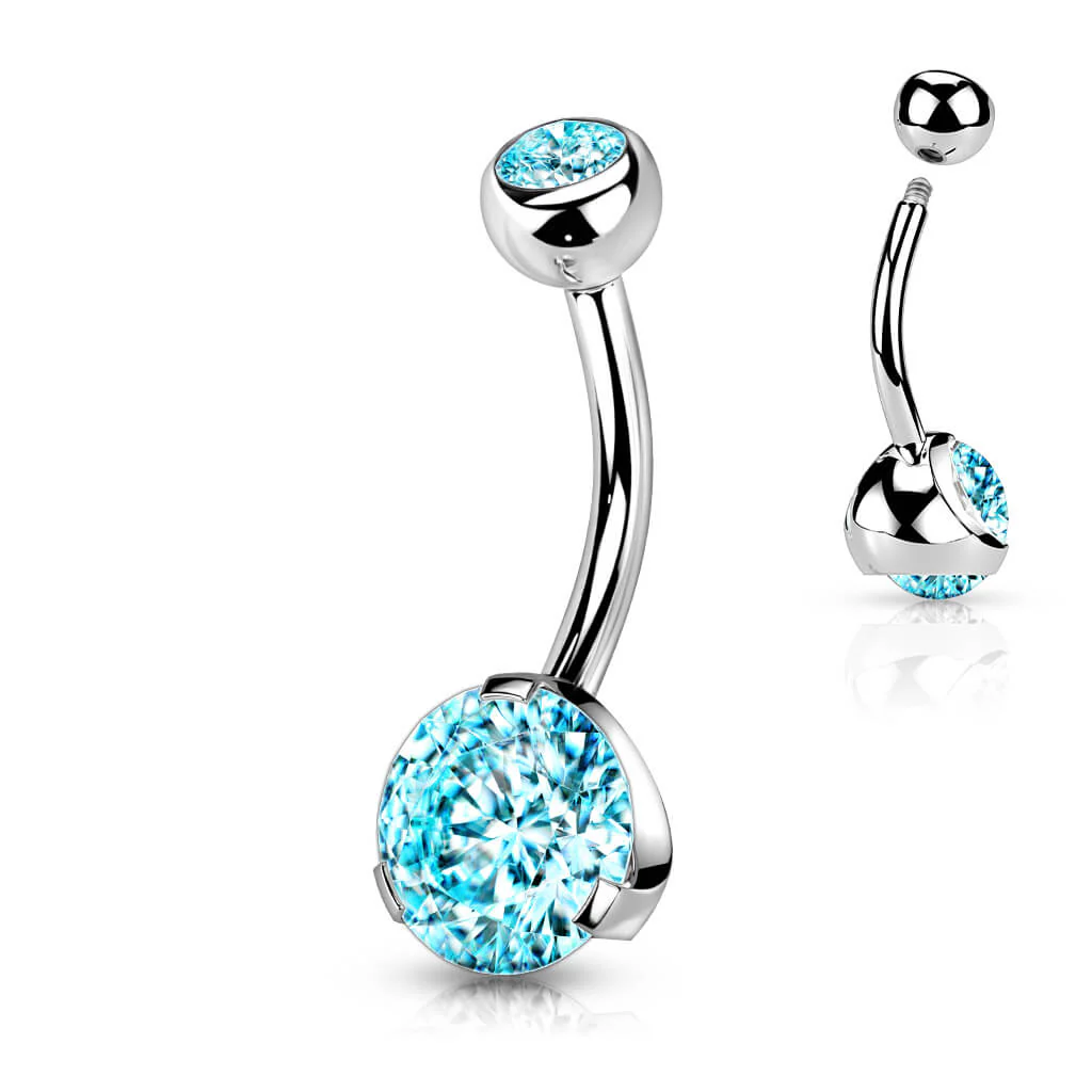 Piercing Nombril Zircone Ronde Argent - Image 10