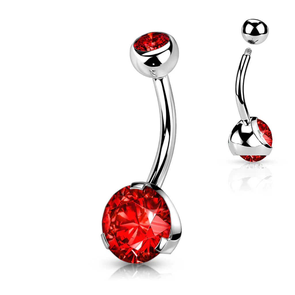 Piercing Nombril Zircone Ronde Argent - Image 11