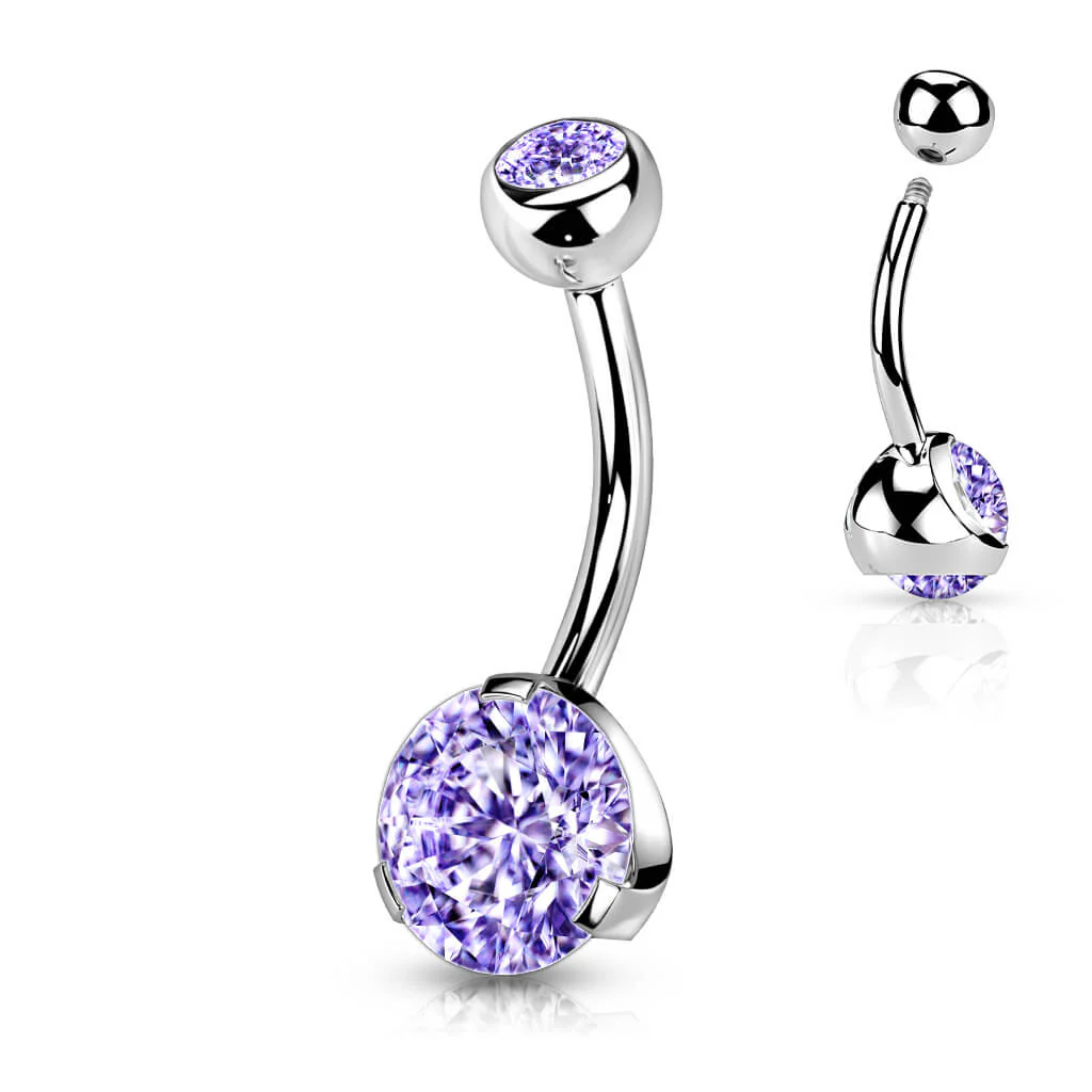 Piercing Nombril Zircone Ronde Argent - Image 12