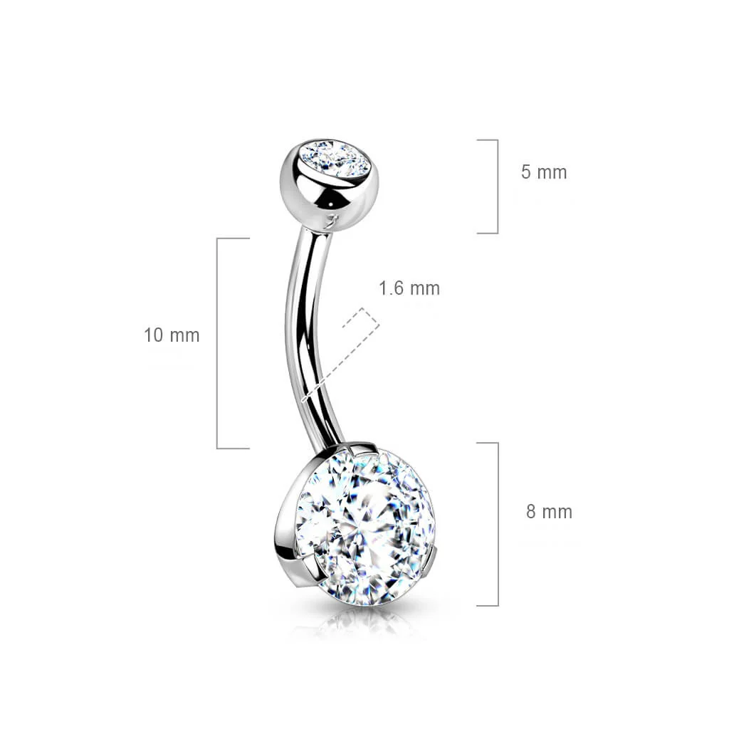 Piercing Nombril Zircone Ronde Argent - Image 3
