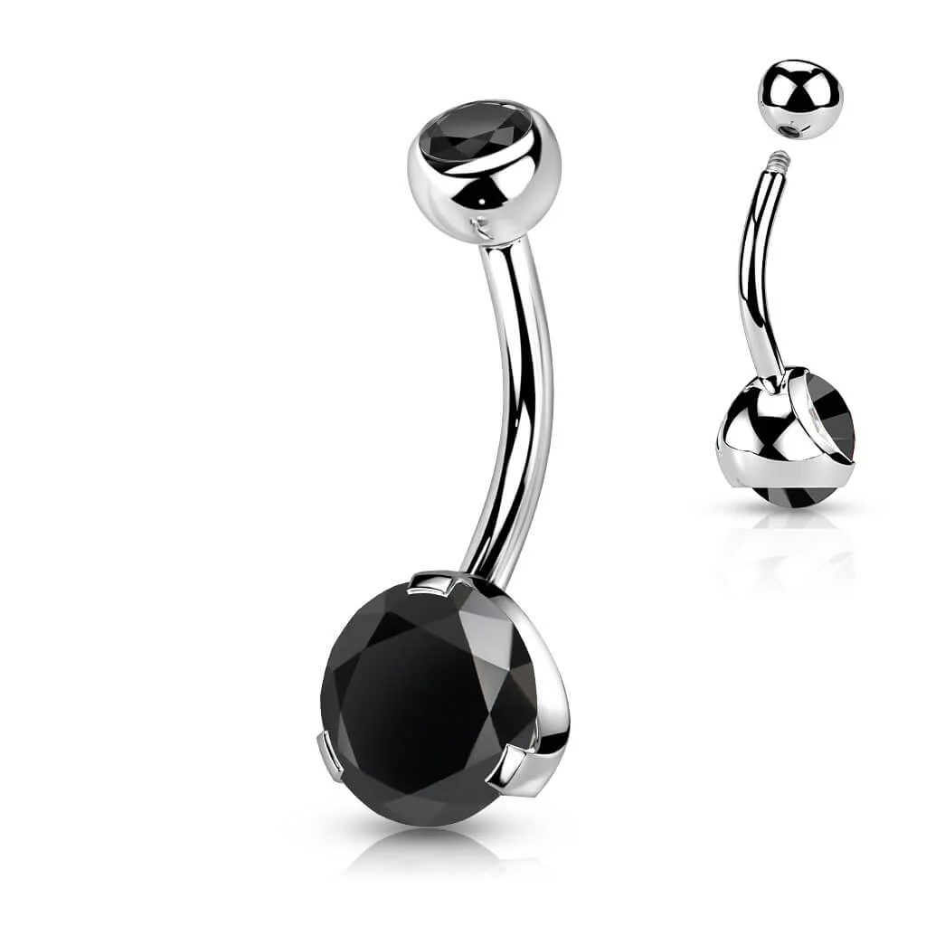 Piercing Nombril Zircone Ronde Argent - Image 8