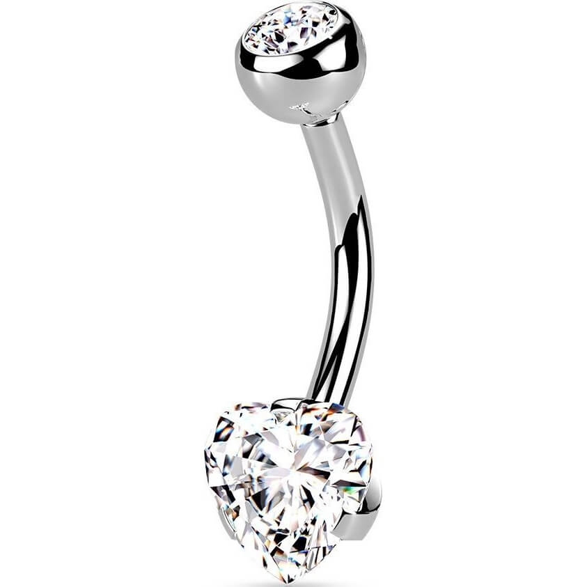 Piercing Nombril Coeur Zircone