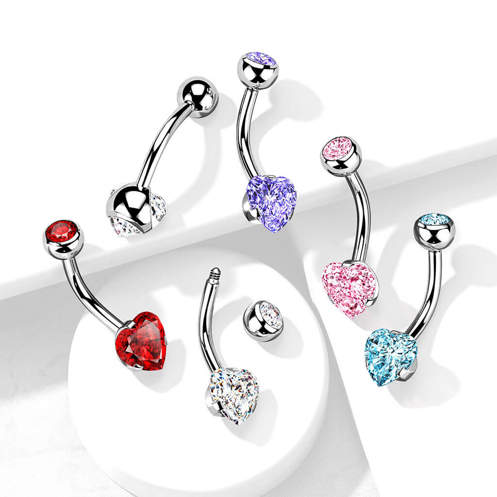 Piercing Nombril Coeur Zircone - Image 7