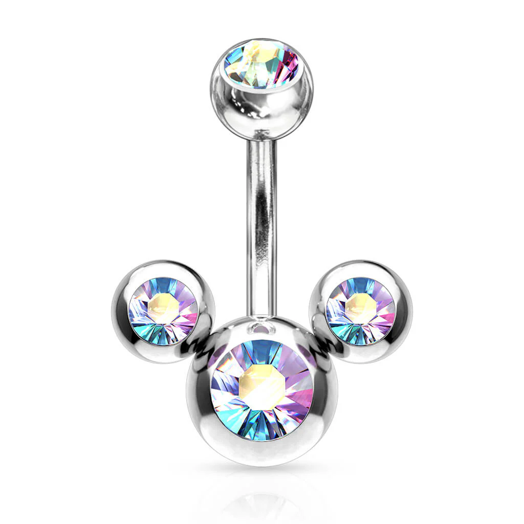 Piercing Nombril 3 Zircones - Image 2