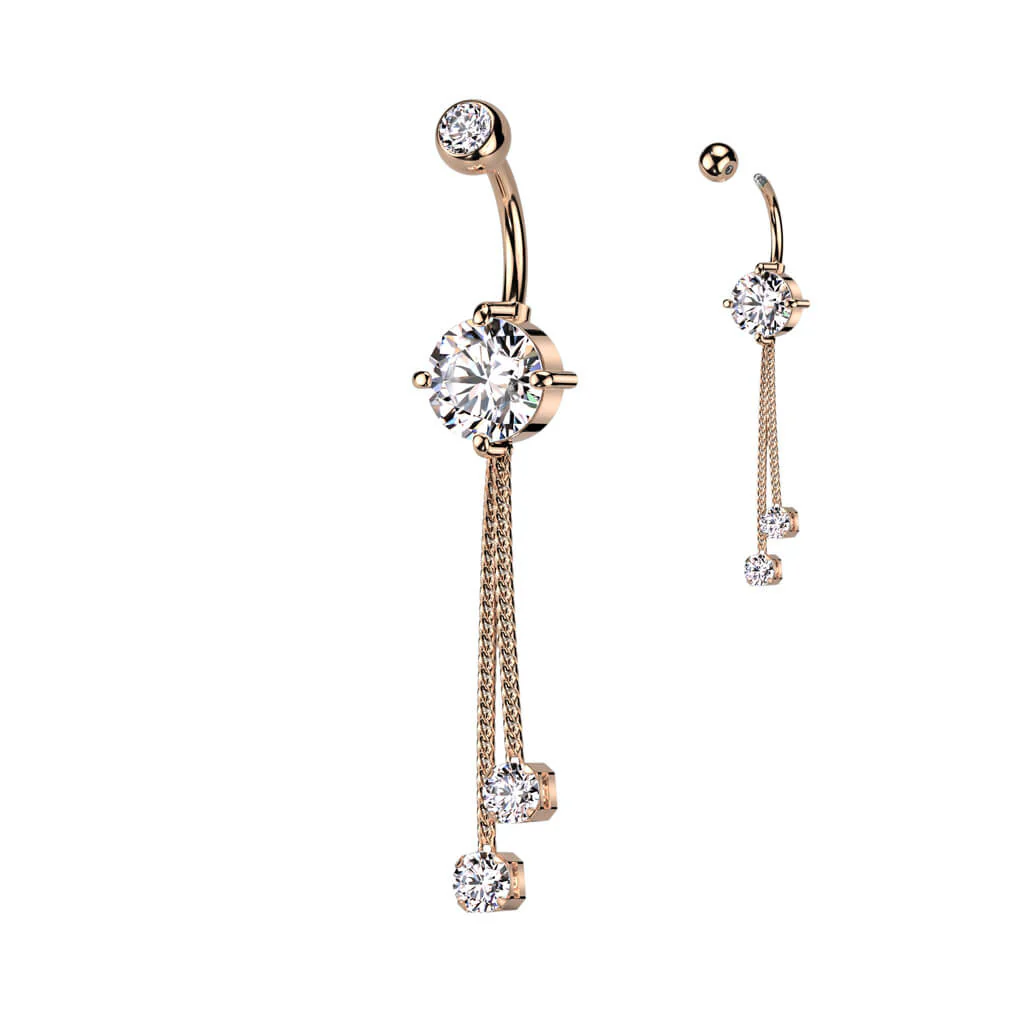 Piercing Nombril Pendentif Chaines Zircone - Image 5