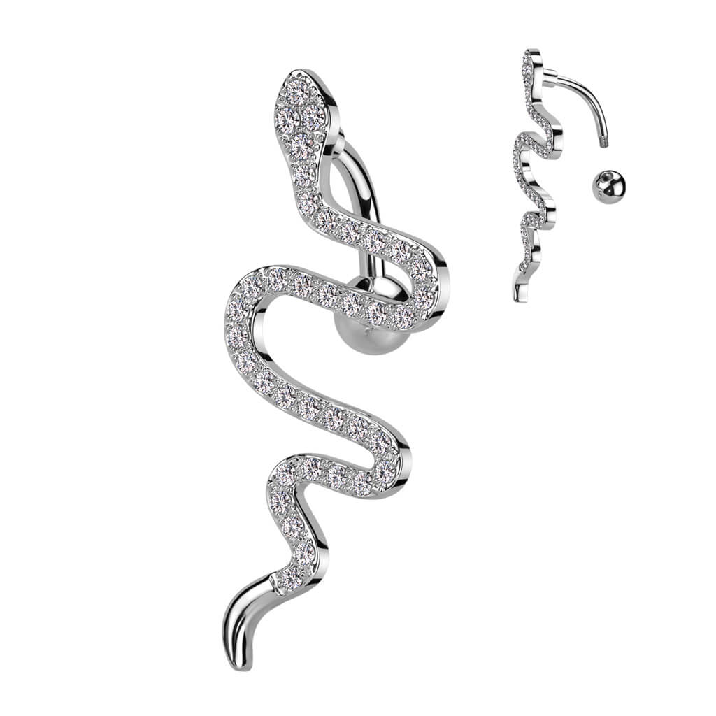 Piercing Nombril Serpent Zircone Inversé - Image 2