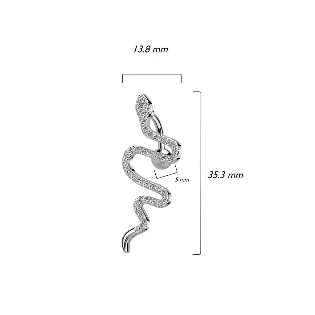 Piercing Nombril Serpent Zircone Inversé - Image 3