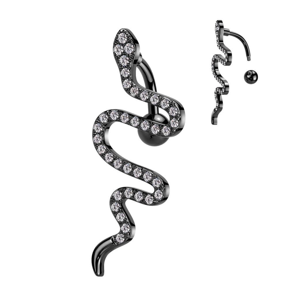 Piercing Nombril Serpent Zircone Inversé - Image 5
