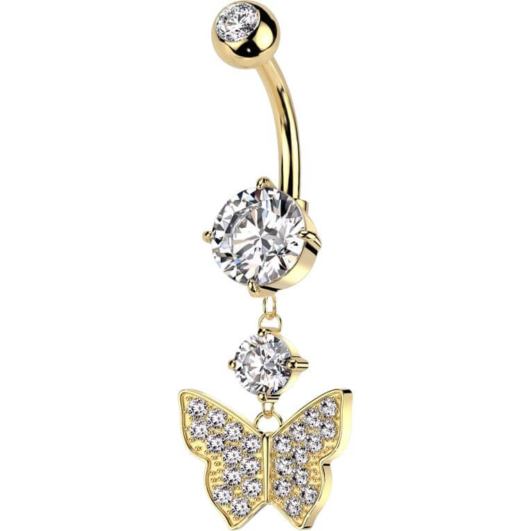 Piercing Nombril Pendentif Papillon Zircone - Image 5