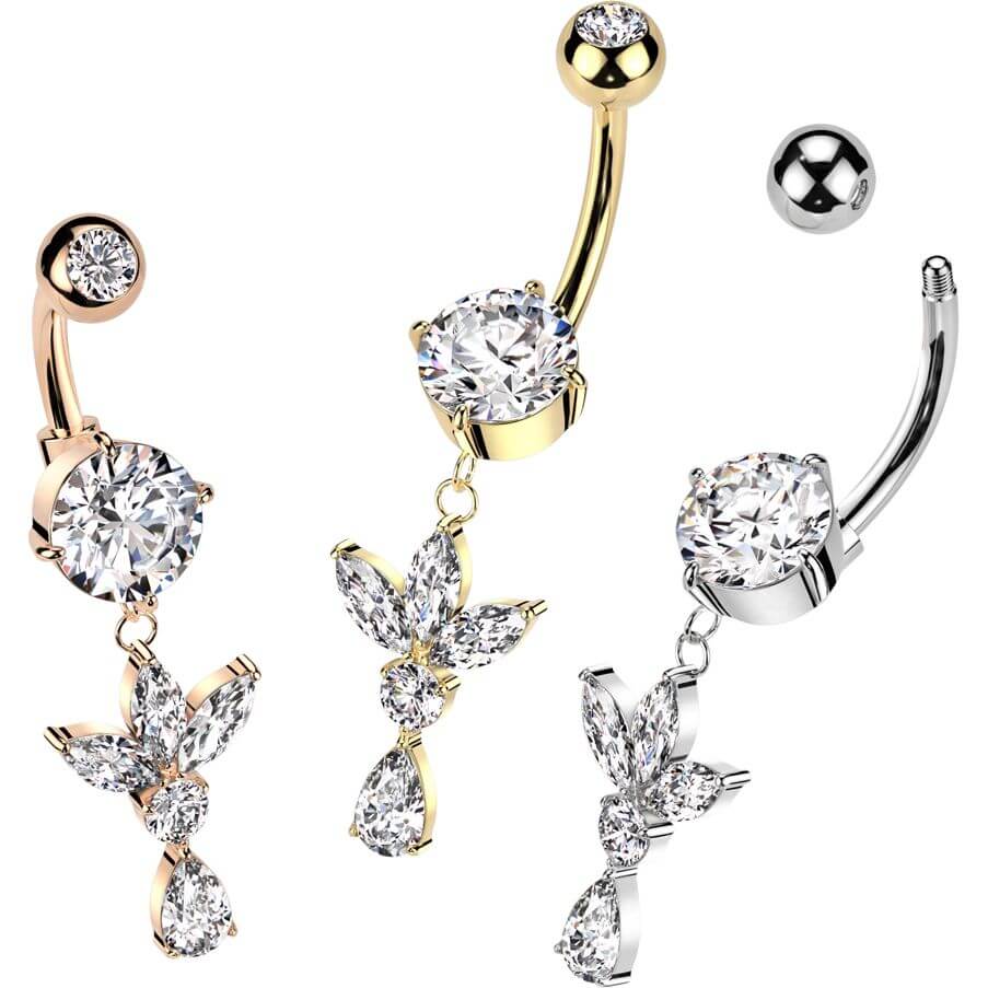 Piercing Nombril Pendentif Marquise Zircone - Image 3