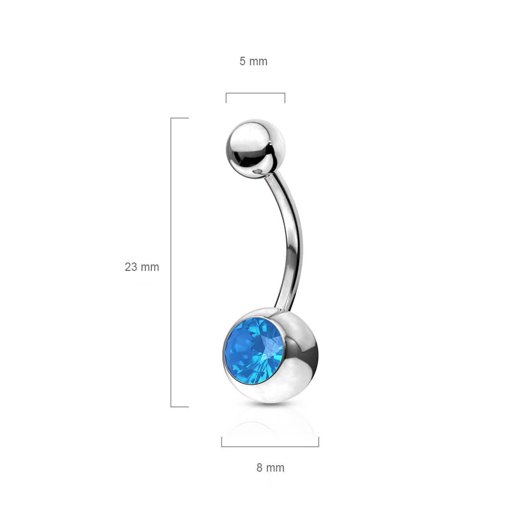 Piercing Nombril Opale Serti Clos Argent - Image 3
