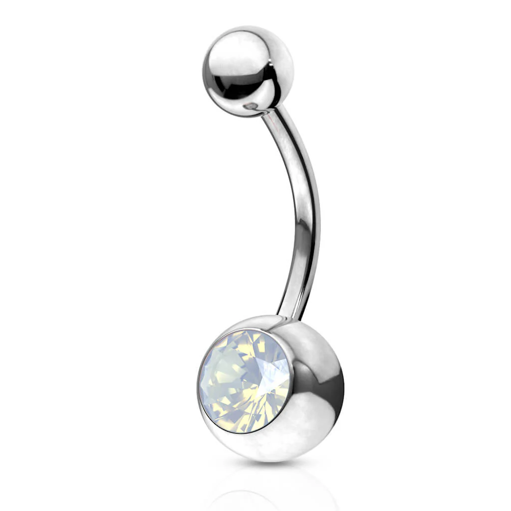 Piercing Nombril Opale Serti Clos Argent - Image 4