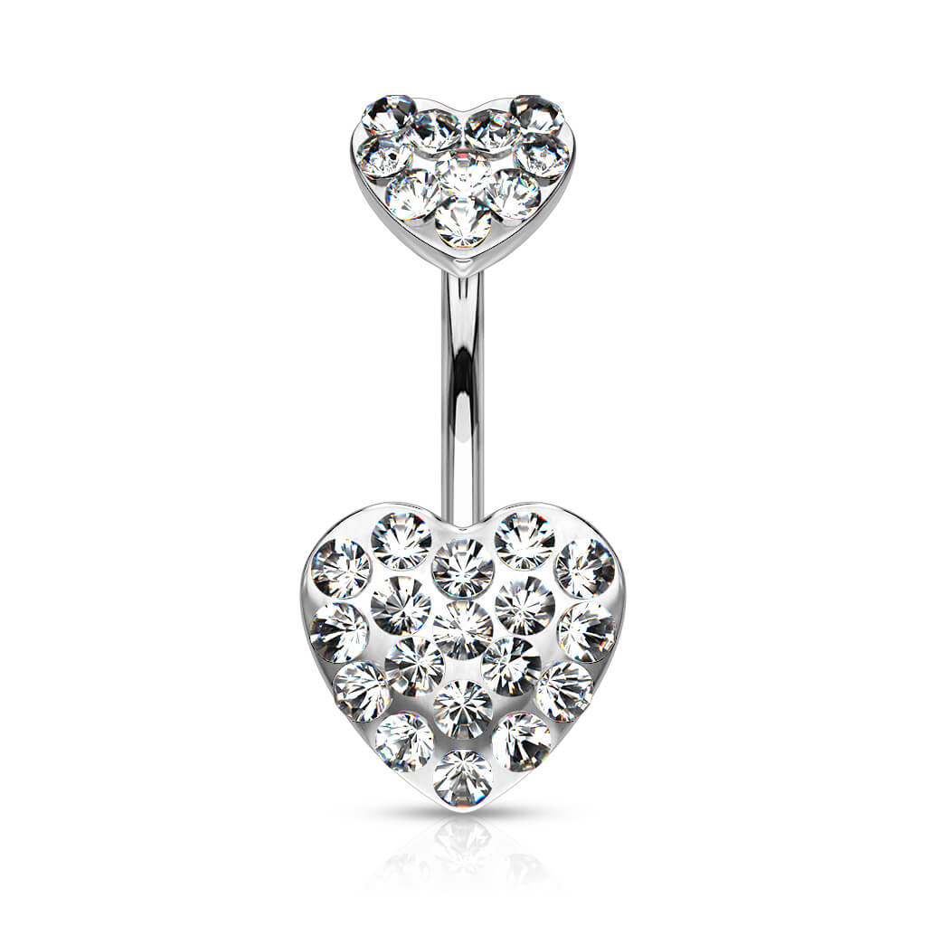 Piercing Nombril Cœur Zircone Argent - Image 2