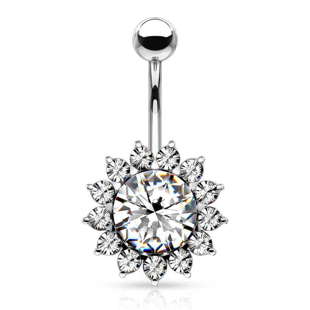 Piercing Nombril Soleil Zircone Argent - Image 2