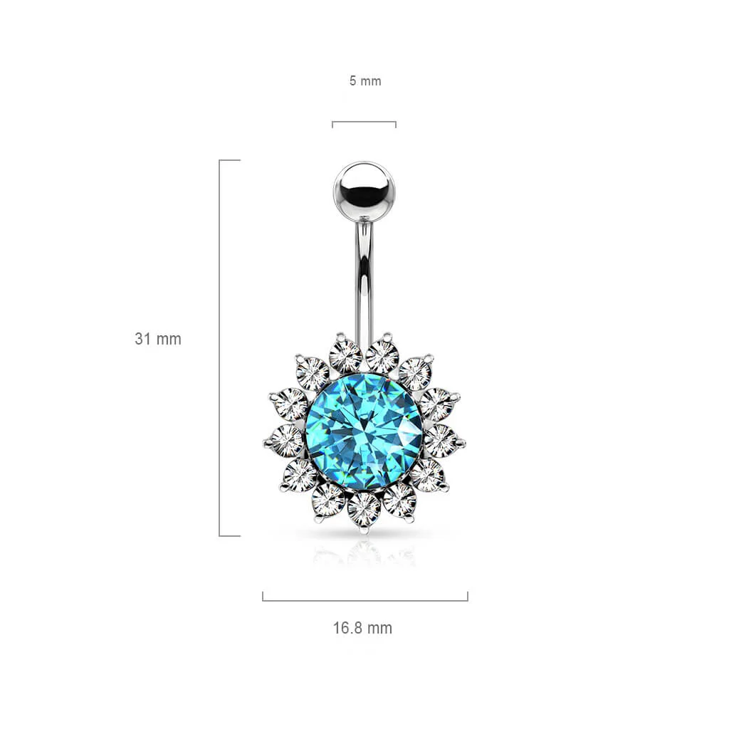 Piercing Nombril Soleil Zircone Argent - Image 3