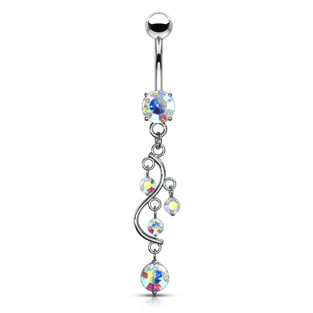 Piercing Nombril Pendentif Vigne Zircone - Image 2