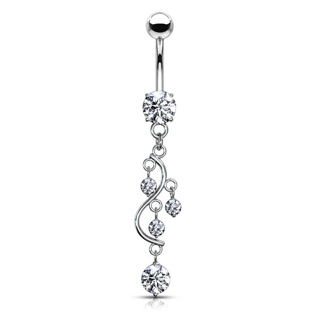 Piercing Nombril Pendentif Vigne Zircone - Image 4