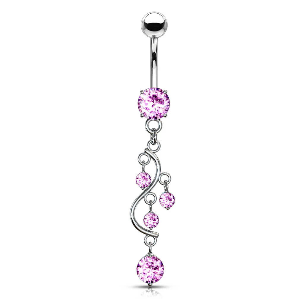 Piercing Nombril Pendentif Vigne Zircone - Image 6