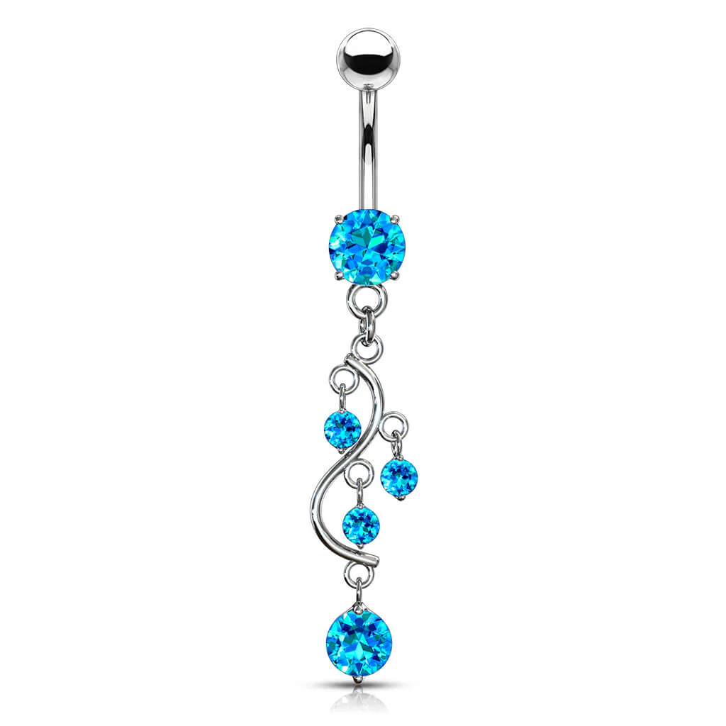 Piercing Nombril Pendentif Vigne Zircone - Image 7
