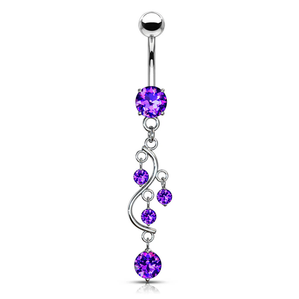 Piercing Nombril Pendentif Vigne Zircone - Image 8