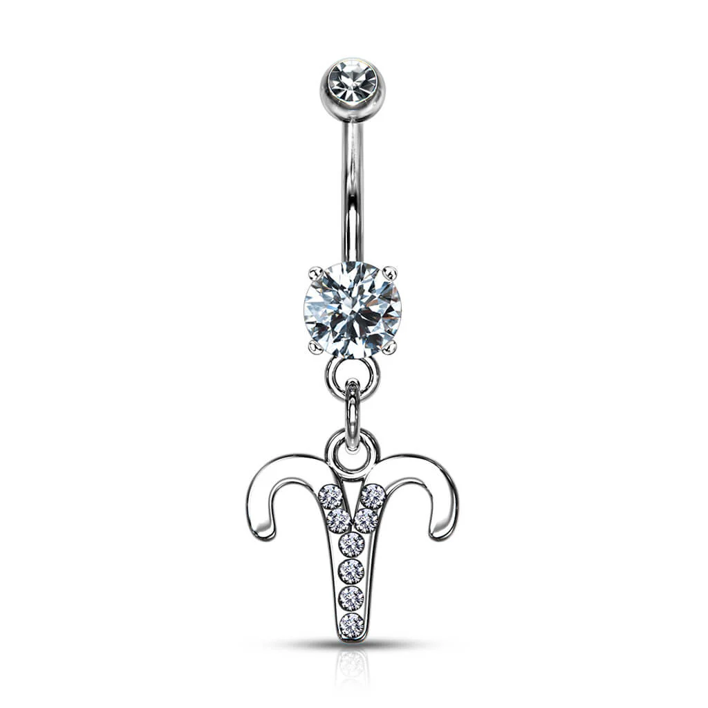 Piercing Nombril Pendentif Signe du Zodiaque Zircone Argent - Image 11