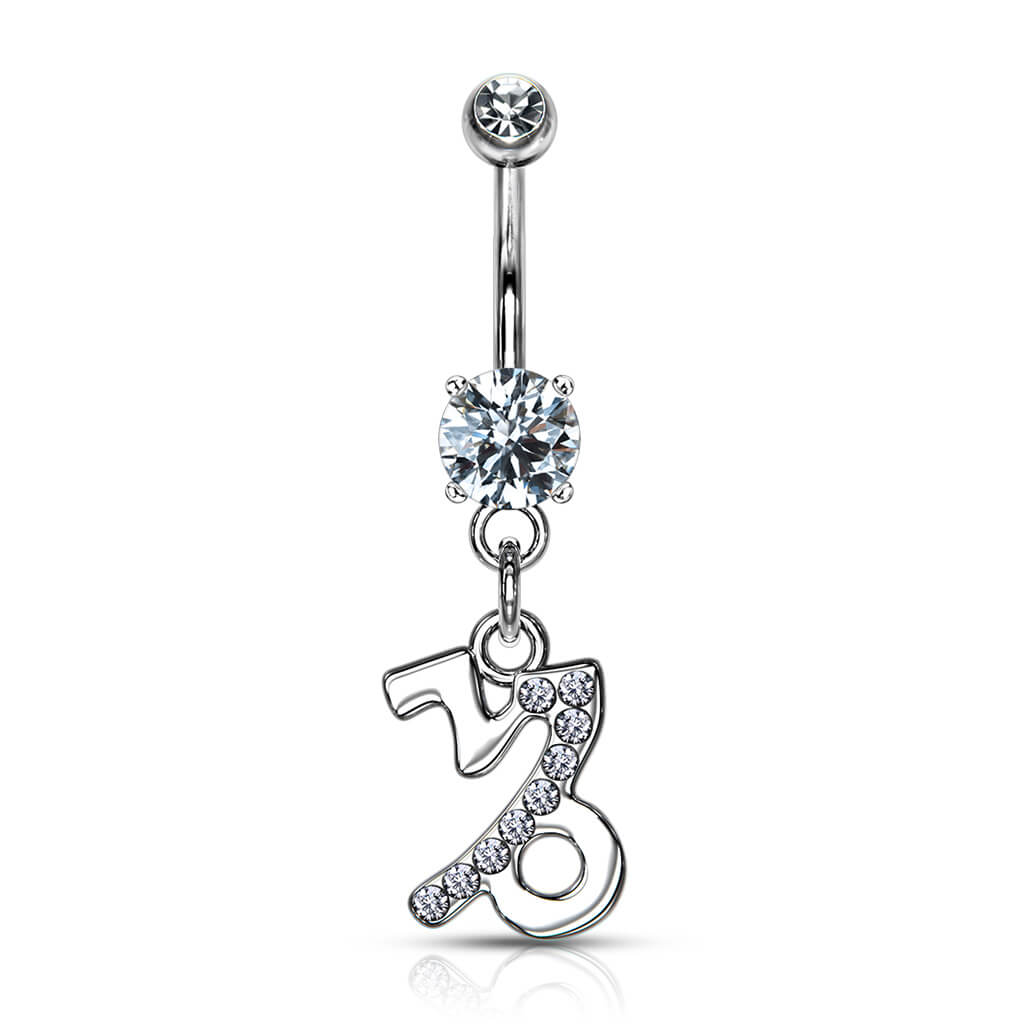 Piercing Nombril Pendentif Signe du Zodiaque Zircone Argent - Image 12