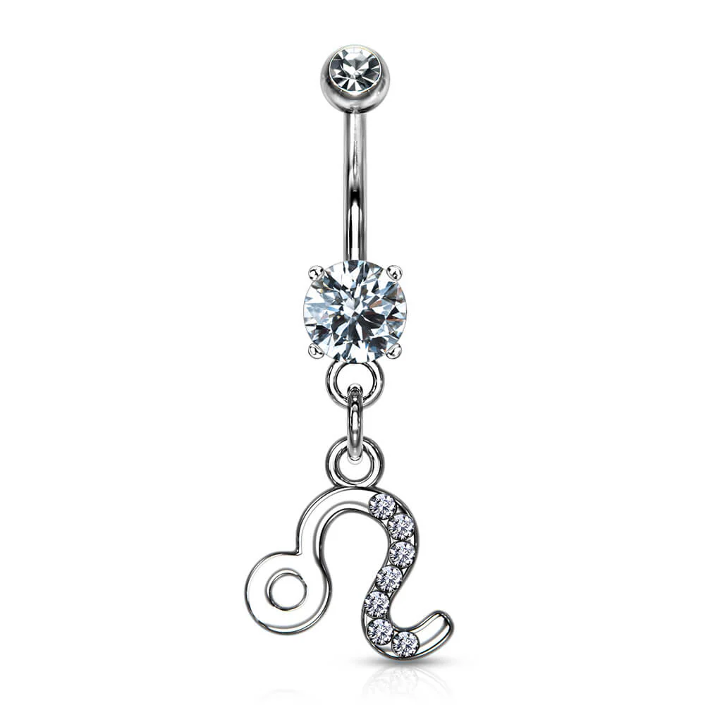 Piercing Nombril Pendentif Signe du Zodiaque Zircone Argent - Image 6