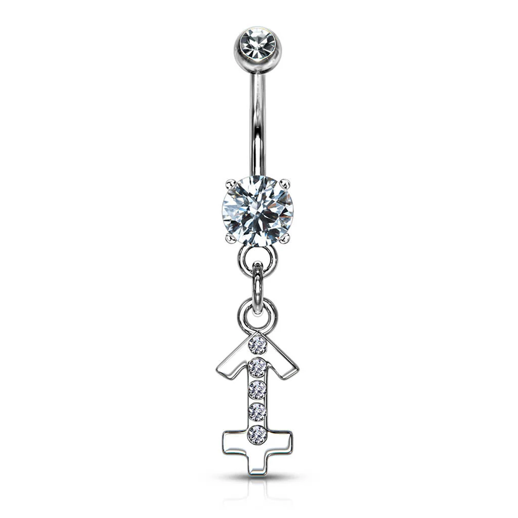 Piercing Nombril Pendentif Signe du Zodiaque Zircone Argent - Image 9