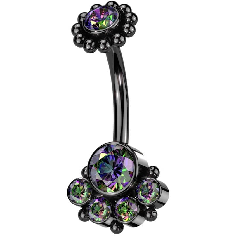 Piercing Nombril Zircone Filetage Interne - Image 4