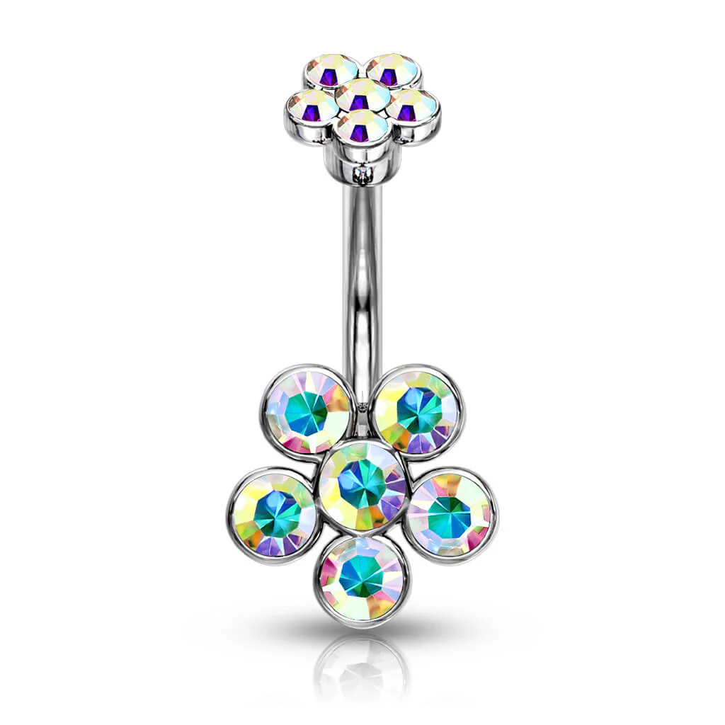 Piercing Nombril Fleur Zircone - Image 3