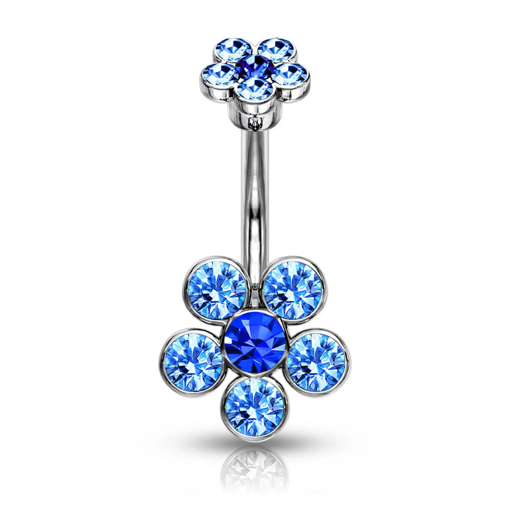 Piercing Nombril Fleur Zircone - Image 4