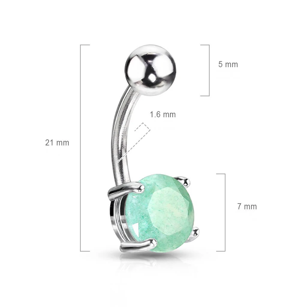Piercing Nombril Pierre Semi-Précieuse Jade Ronde - Image 2