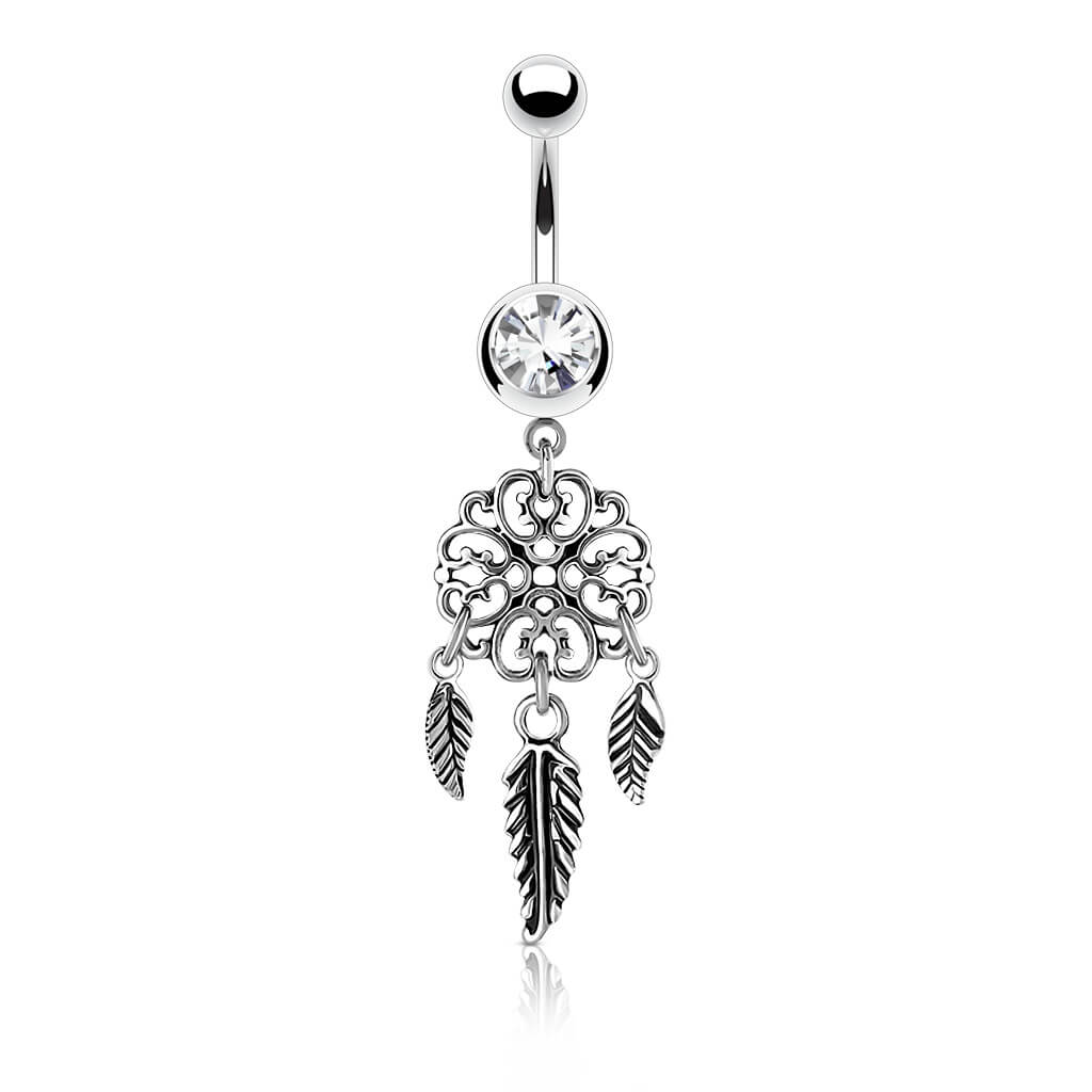 Piercing Nombril Attrape-Rêve Zircone Argent - Image 2