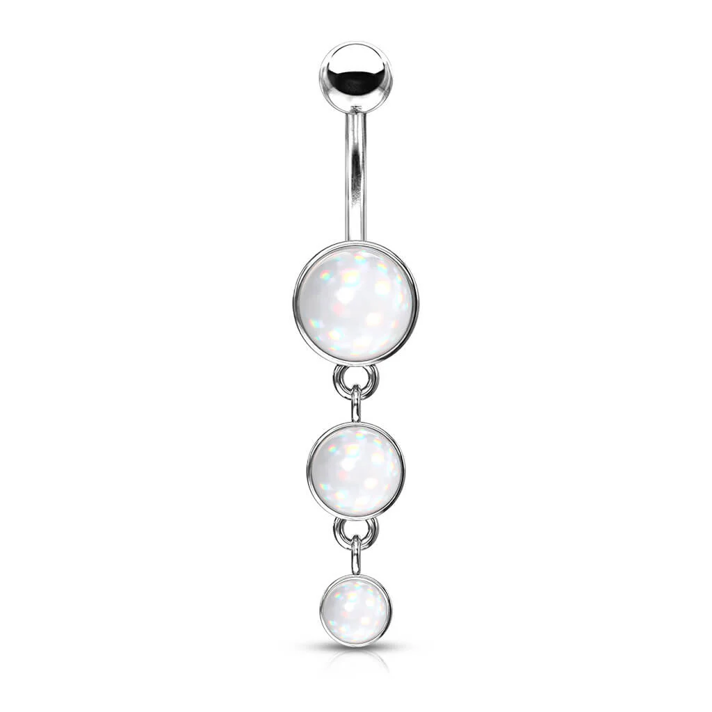 Piercing Nombril Pendentif 3 Pierres Synthétiques Lumineuses - Image 2