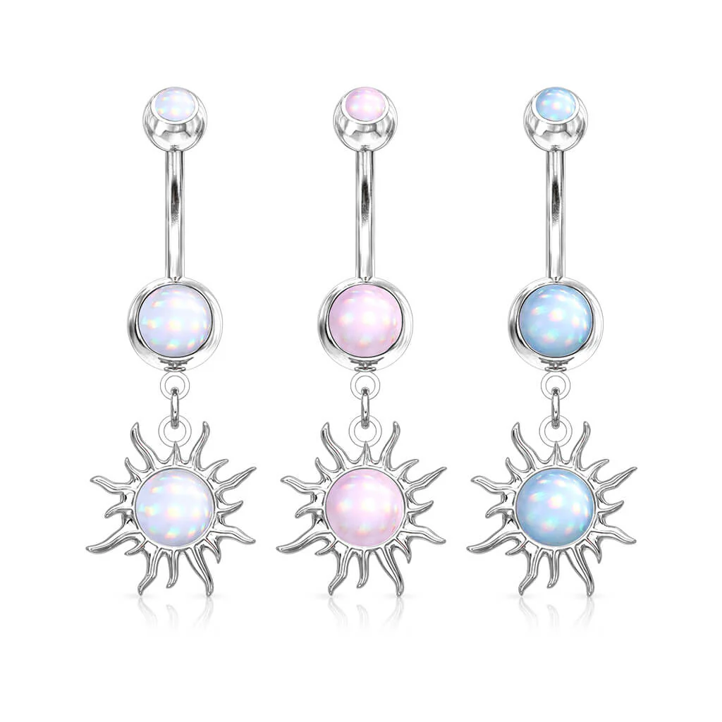 Piercing Nombril Pendentif Soleil Tribal Pierres Synthétiques Lumineuses - Image 5