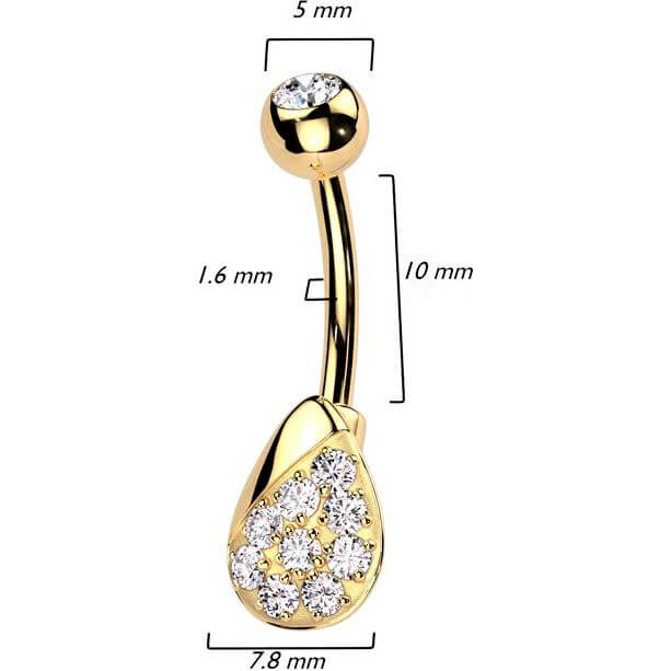 Piercing Nombril Larme Zircone - Image 2