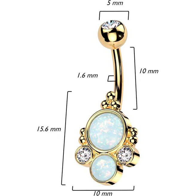 Piercing Nombril Opale Zircone - Image 2