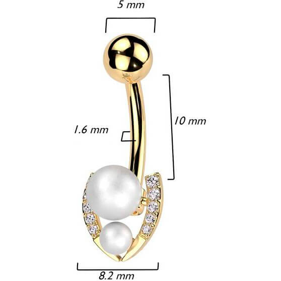 Piercing Nombril Perles Fer à Cheval Zircone - Image 2