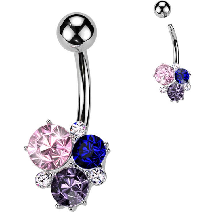 Piercing Nombril pierres multicolores - Image 4