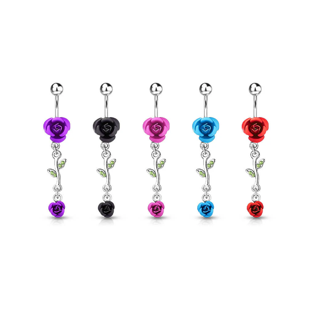Piercing Nombril Pendentif Rose - Image 3