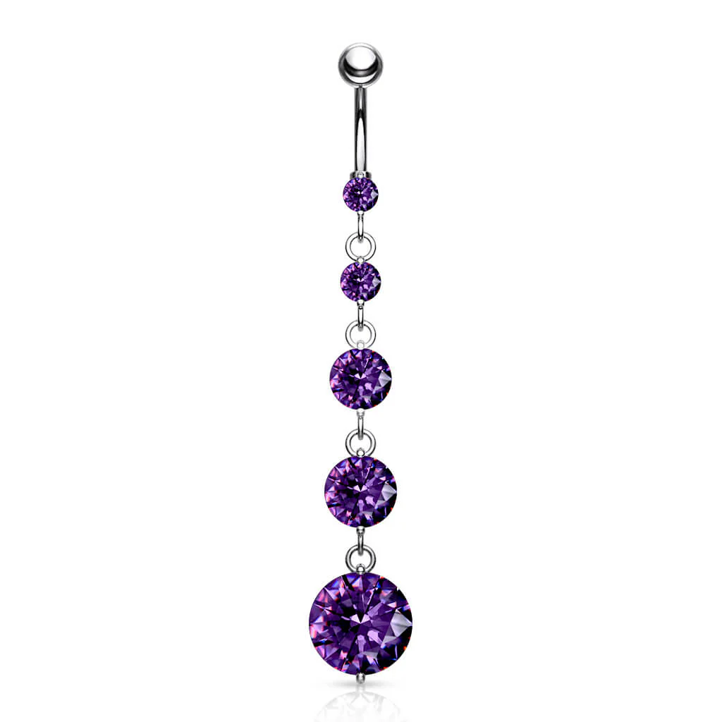 Piercing Nombril Pendentif 5 Zircones Argent - Image 9