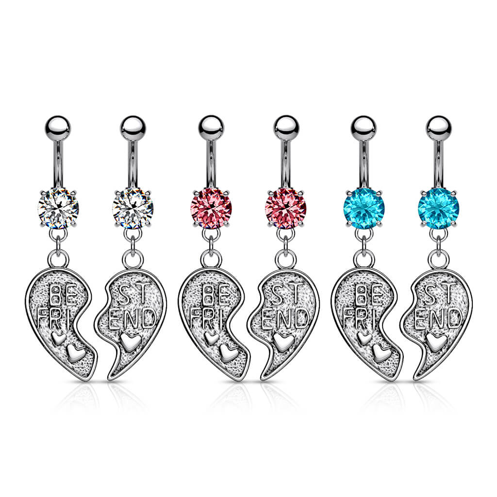 Piercing Nombril Pendentif Cœur BEST FRIEND Zircone - Image 5