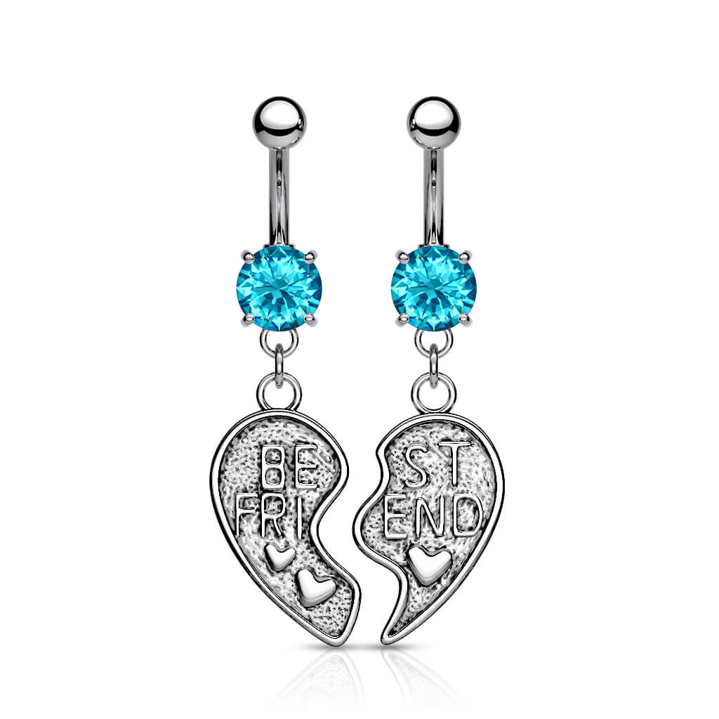 Piercing Nombril Pendentif Cœur BEST FRIEND Zircone - Image 7