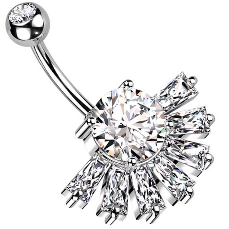 Piercing Nombril Eventail Zircone