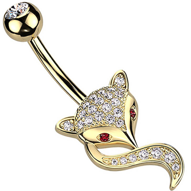 Piercing Nombril Renard Zircone