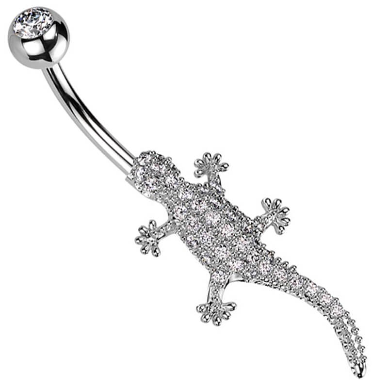 Piercing Nombril Lézard Zircone