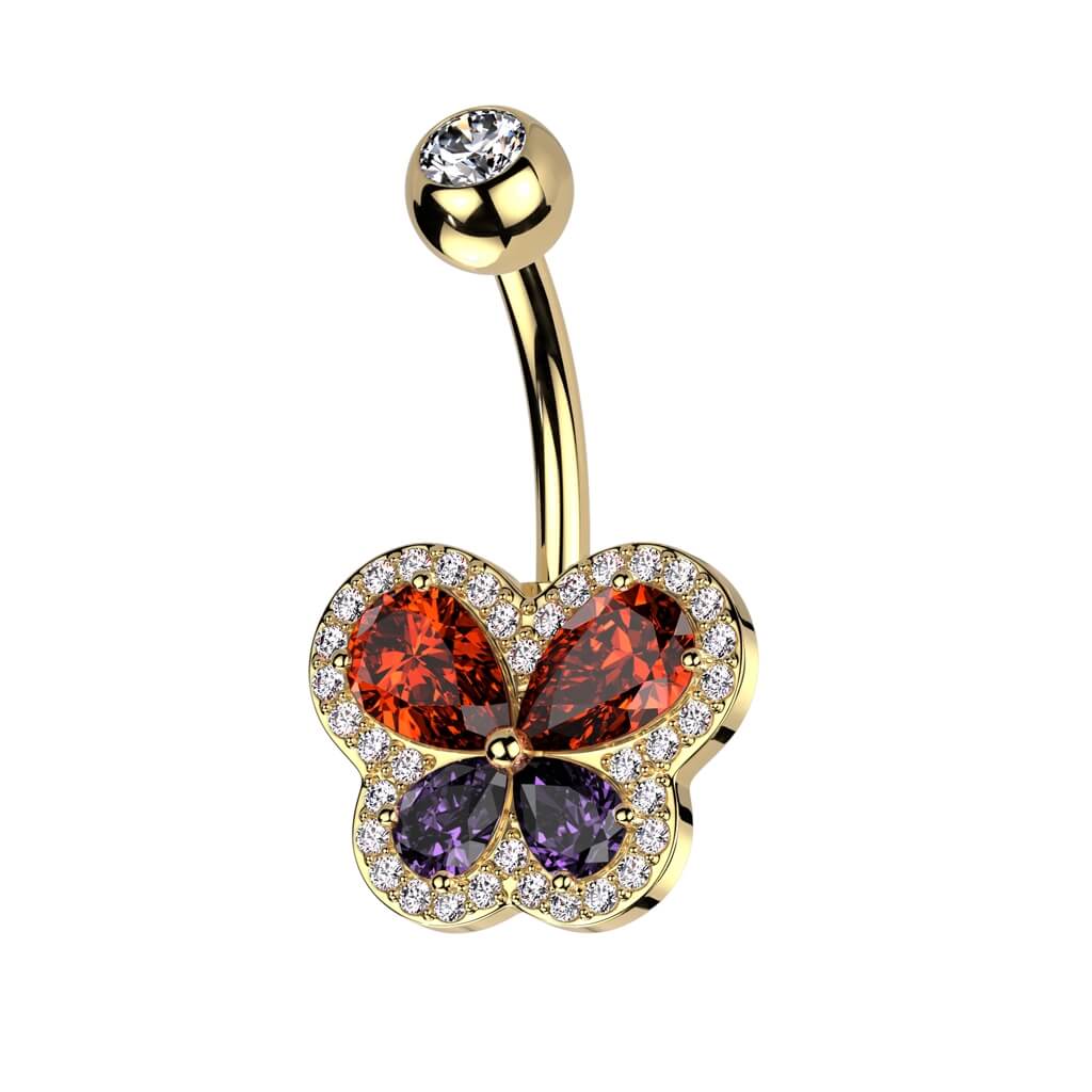 Piercing Nombril Papillon Zircone - Image 2