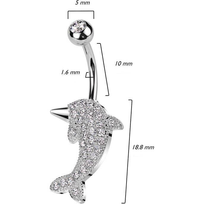 Piercing Nombril Dauphin Zircone - Image 2