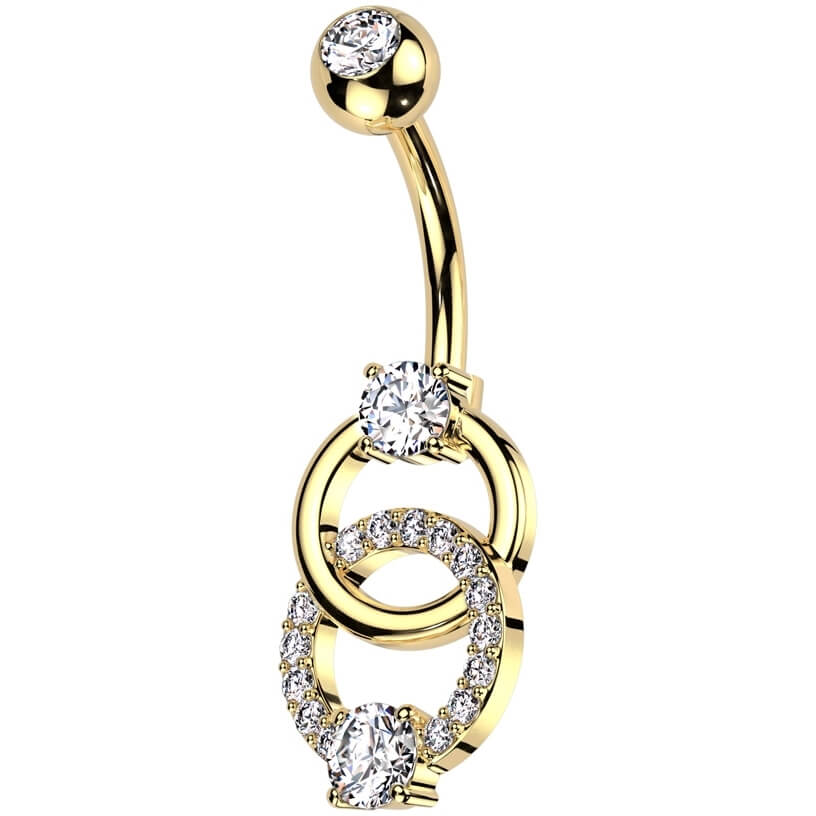 Piercing Nombril Double Anneau Zircone - Image 4